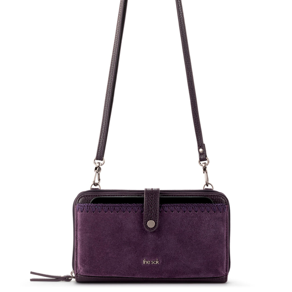 The Sak Iris Smartphone Wallet - Leather - Aubergine Suede