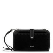 Iris Smartphone Wallet - Leather - Black Suede Block