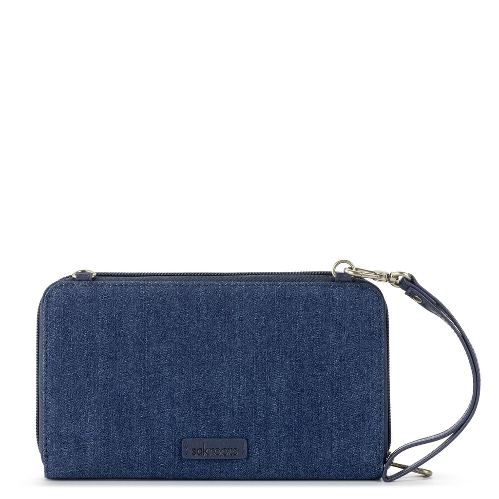 Sakroots Smartphone Wallet - Denim - In Bloom Embroidery