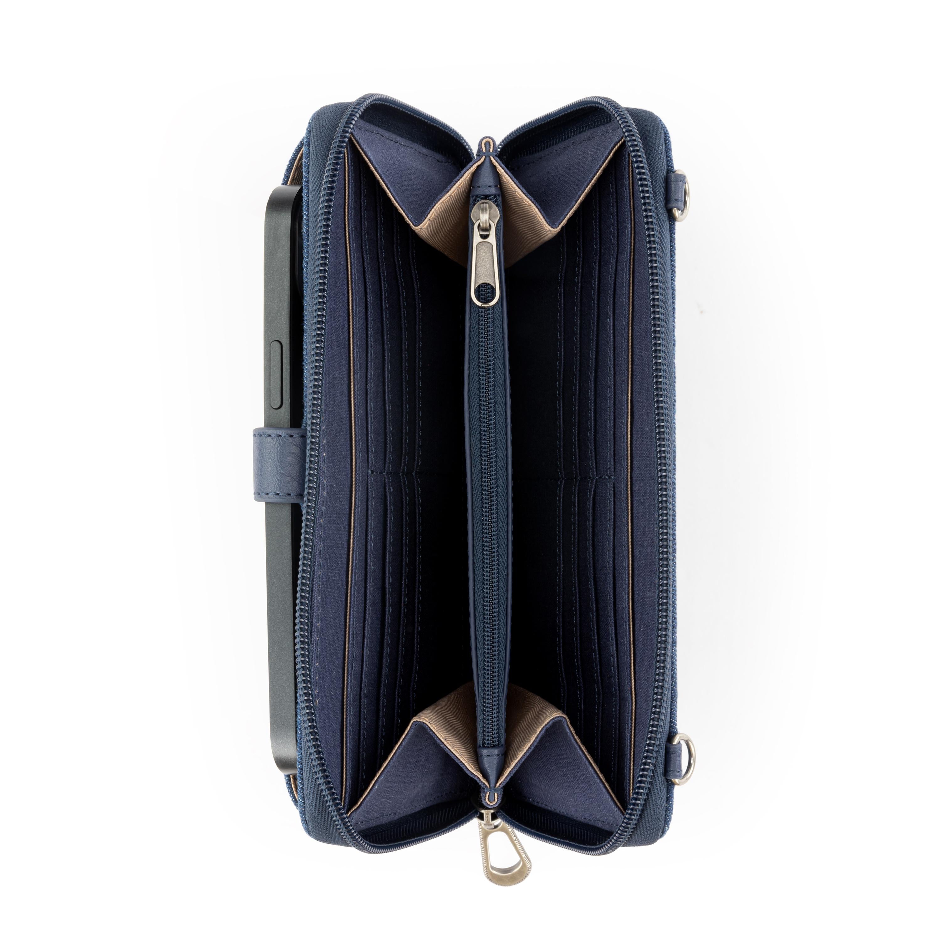 Sakroots Smartphone Wallet - Denim - In Bloom Embroidery