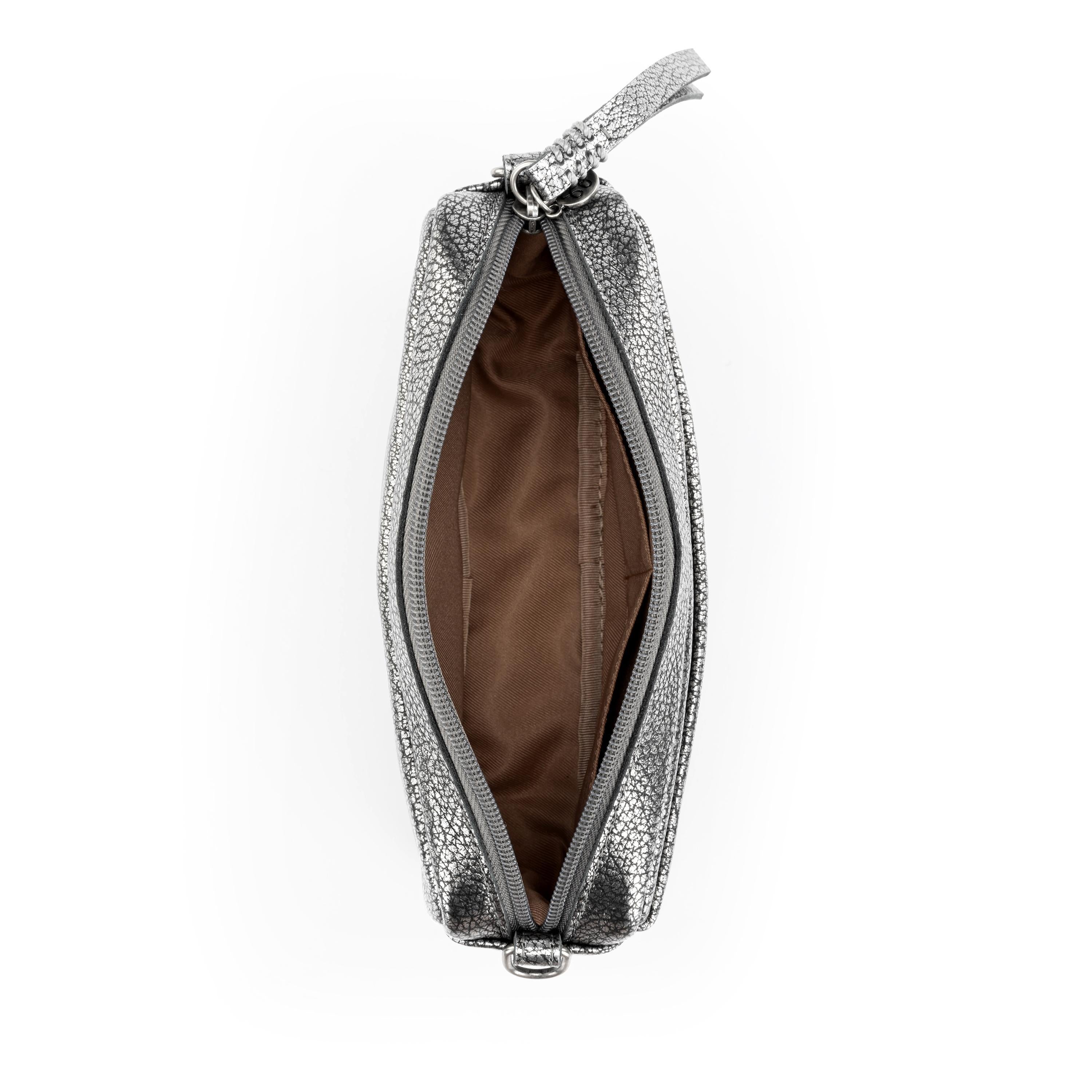 The Sak Cora Smartphone Crossbody - Leather - Dark Silver