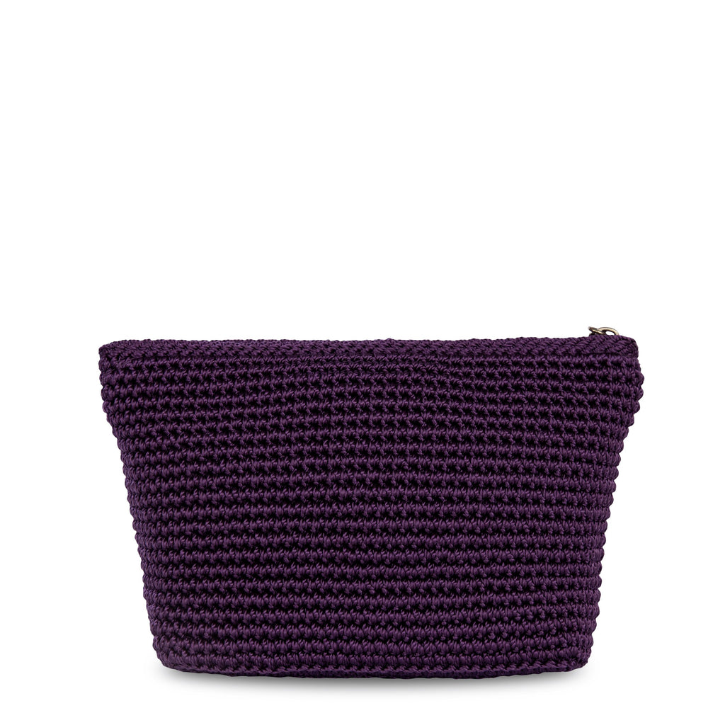 The Sak Essential Pouch - Hand Crochet - Aubergine XO