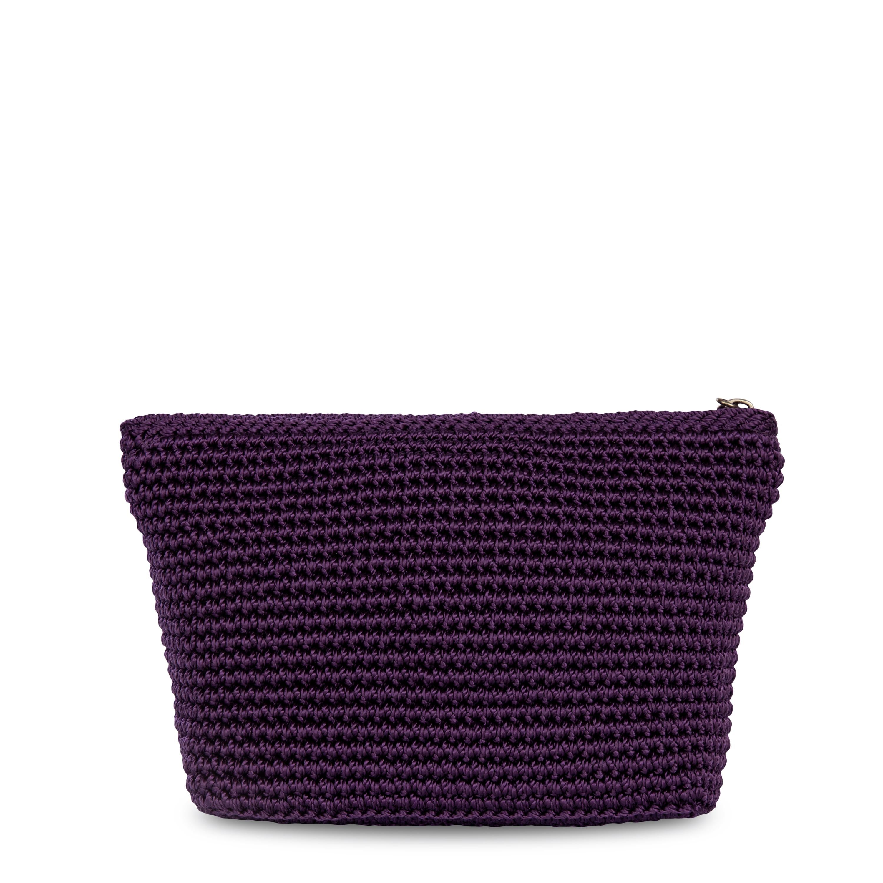 The Sak Essential Pouch - Hand Crochet - Aubergine XO