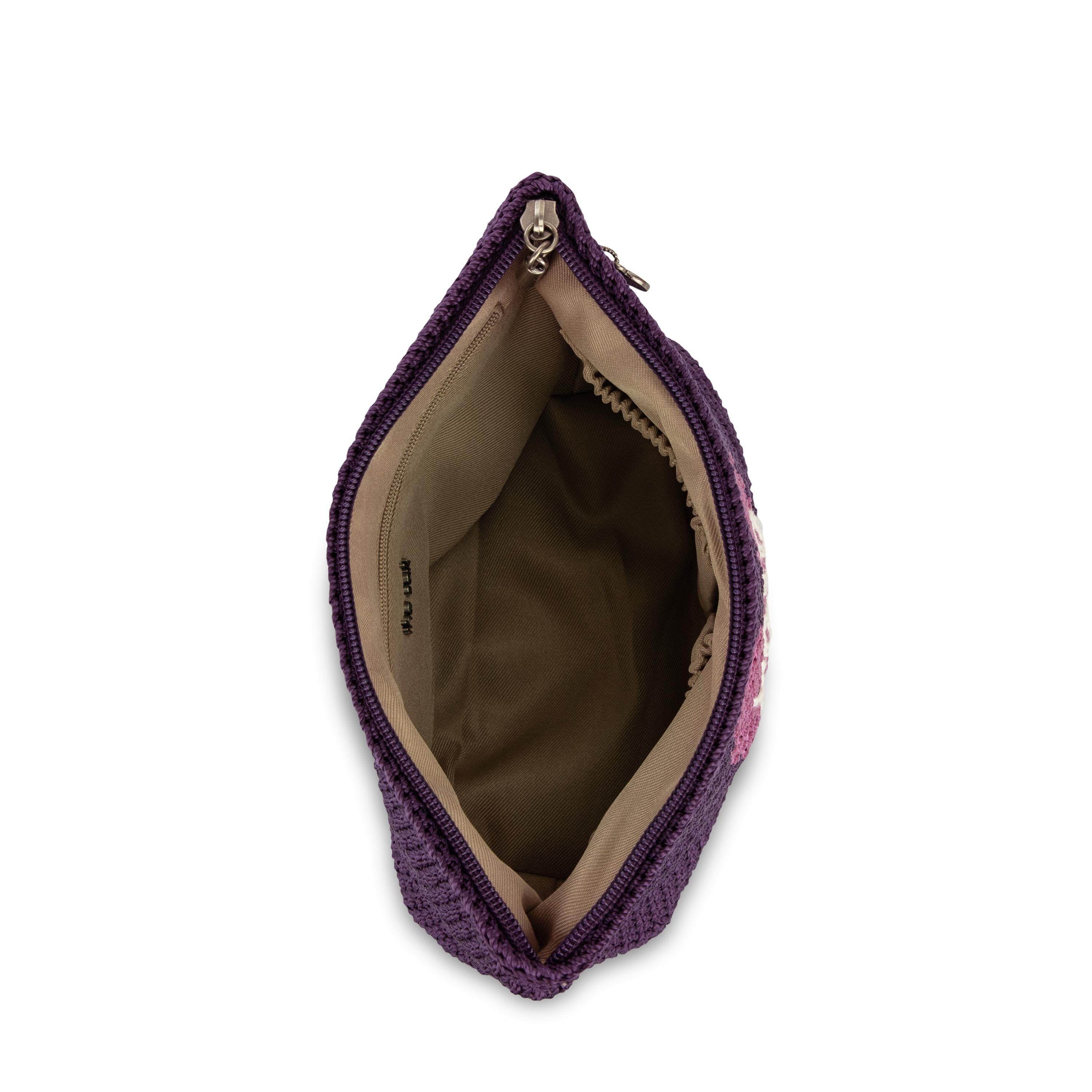 The Sak Essential Pouch - Hand Crochet - Aubergine XO