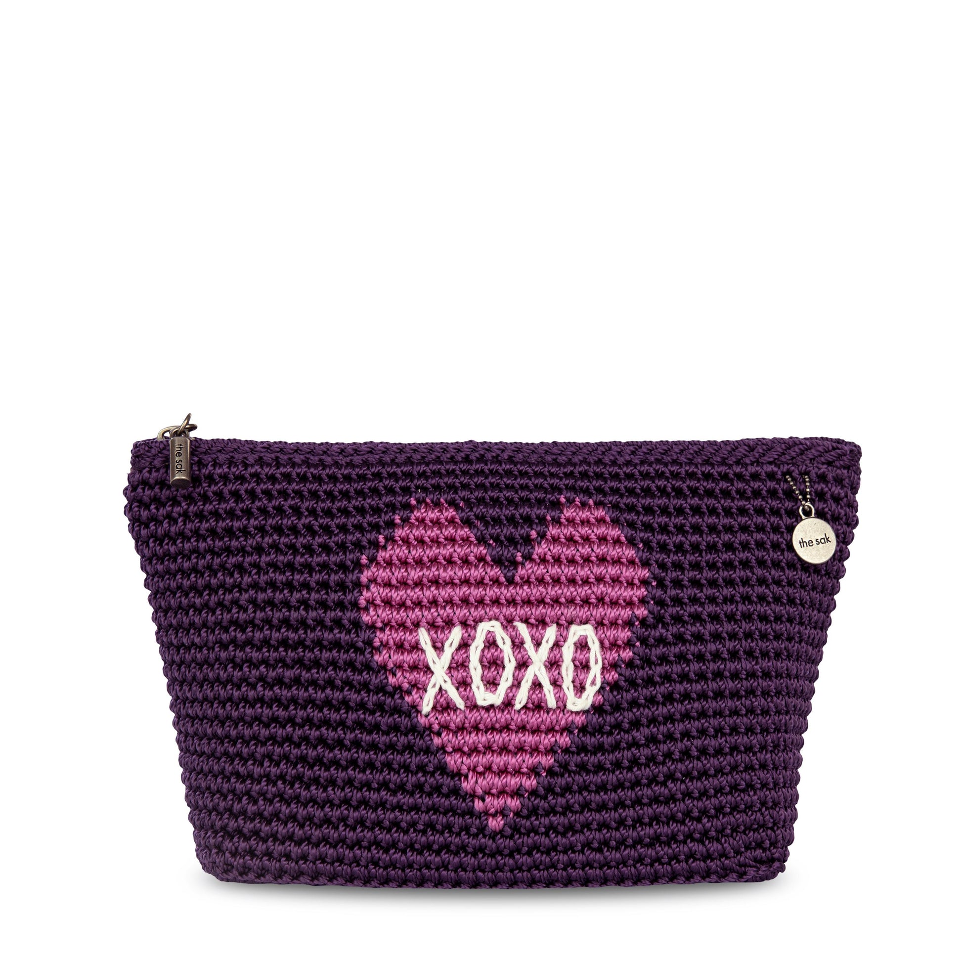 The Sak Essential Medium Pouch Crochet - |Aubergine Xo|
