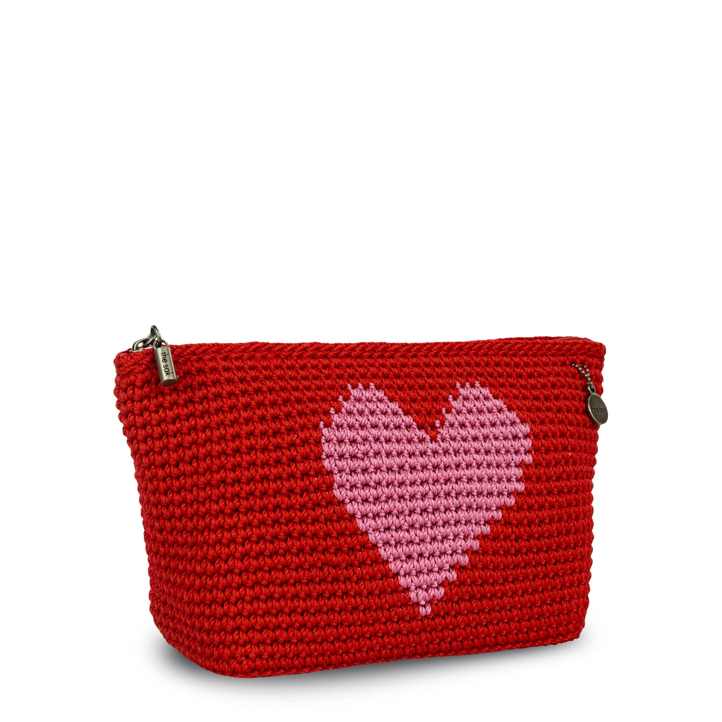 The Sak Essential Medium Pouch Crochet - |Scarlet Heart|