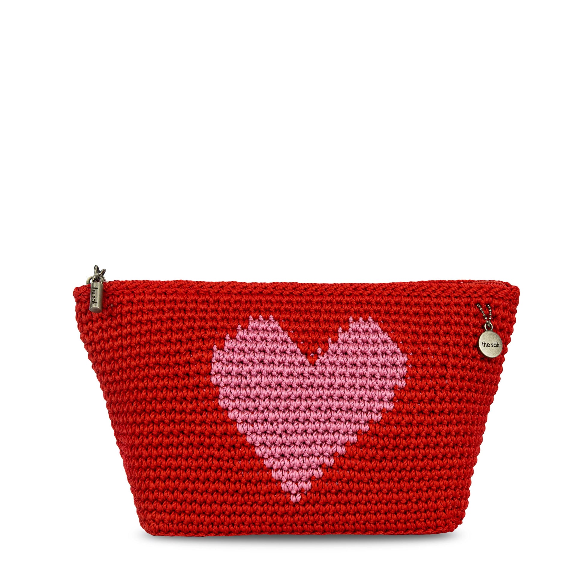 The Sak Essential Medium Pouch Crochet - |Scarlet Heart|