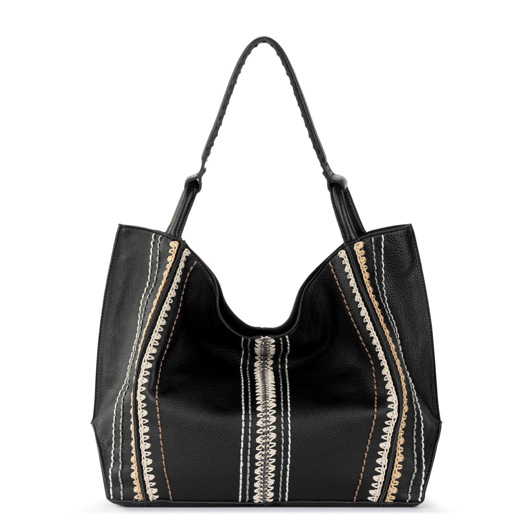 The Sak Los Feliz Large Tote - Leather - Black Neutral Seminyak