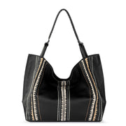 Los Feliz Large Tote - Leather - Black Neutral Seminyak