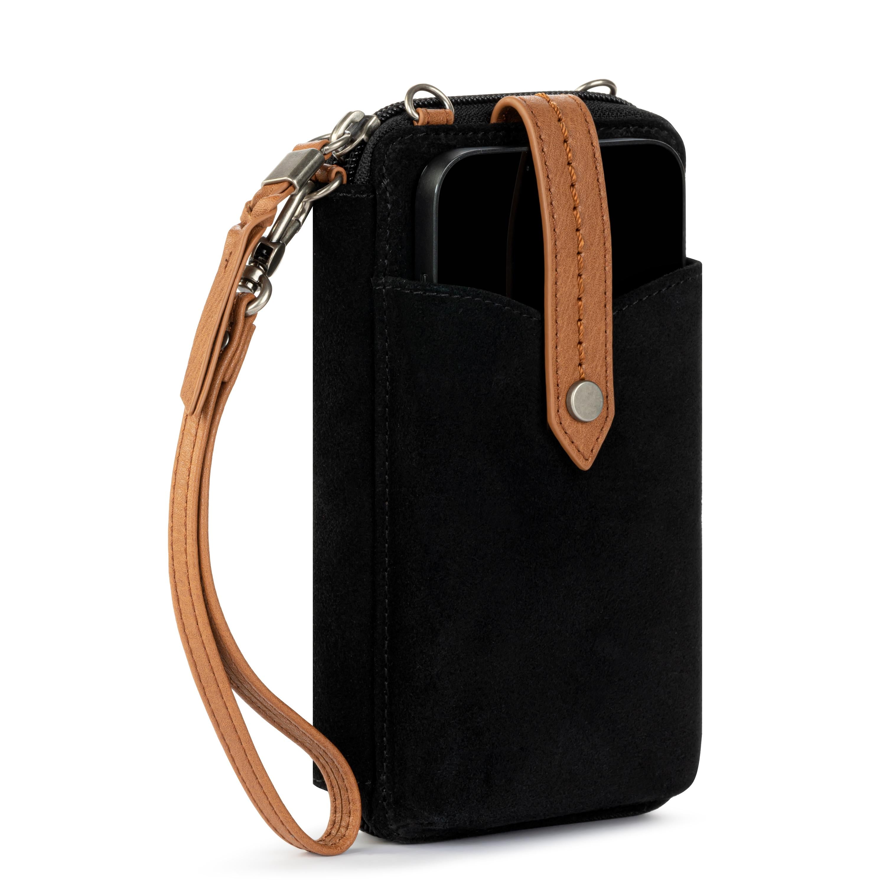 The Sak Silverlake Smartphone Wallet - Leather - Black Suede