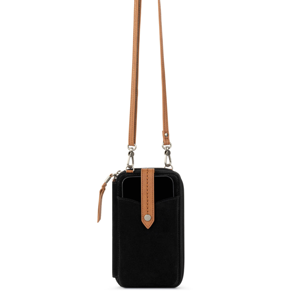 The Sak Silverlake Smartphone Wallet - Leather - Black Suede