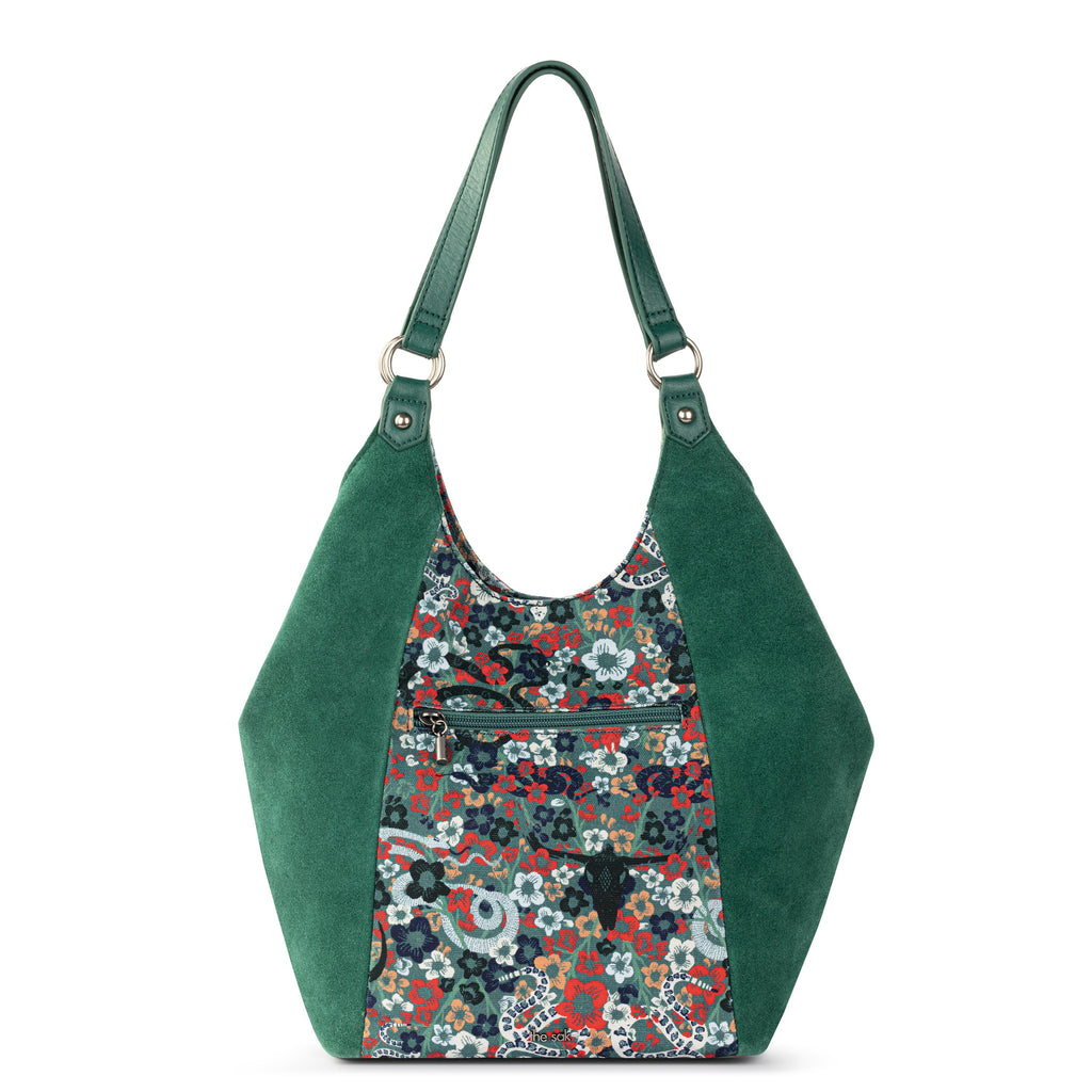 The Sak Roma Shopper - Leather - Emerald Mojave Garden