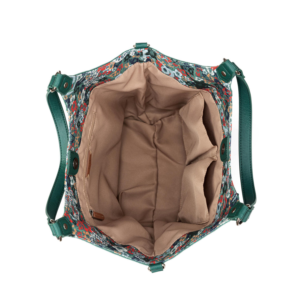 The Sak Roma Shopper - Leather - Emerald Mojave Garden
