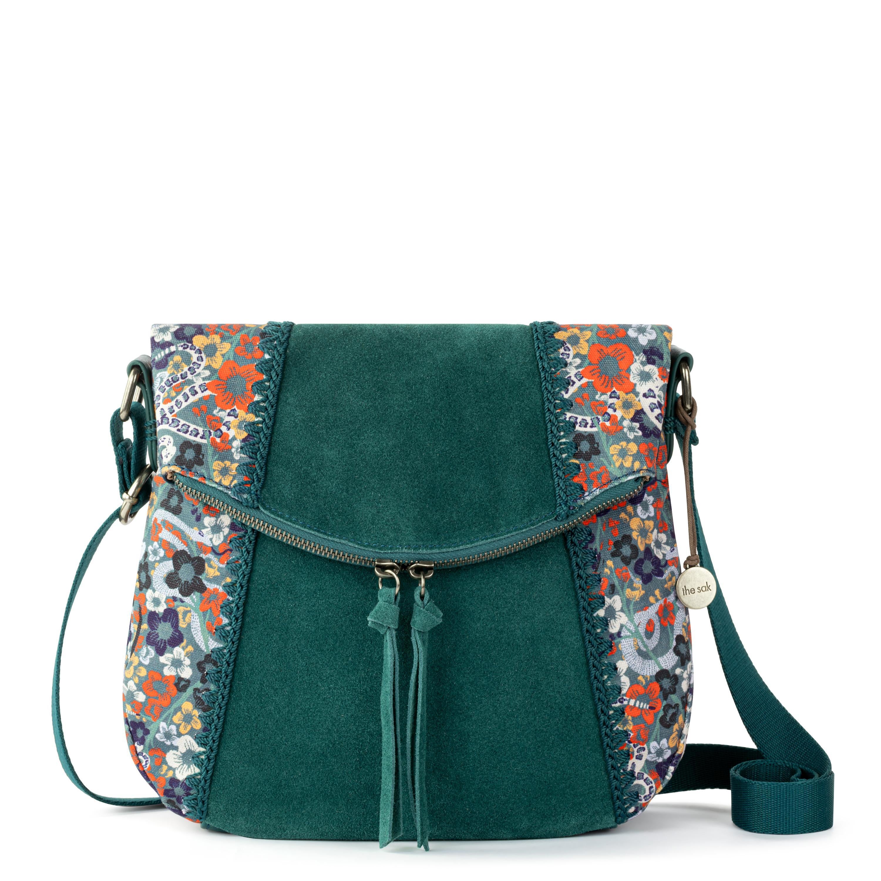 The Sak Silverlake Flap Crossbody - Leather - Emerald Mojave Garden
