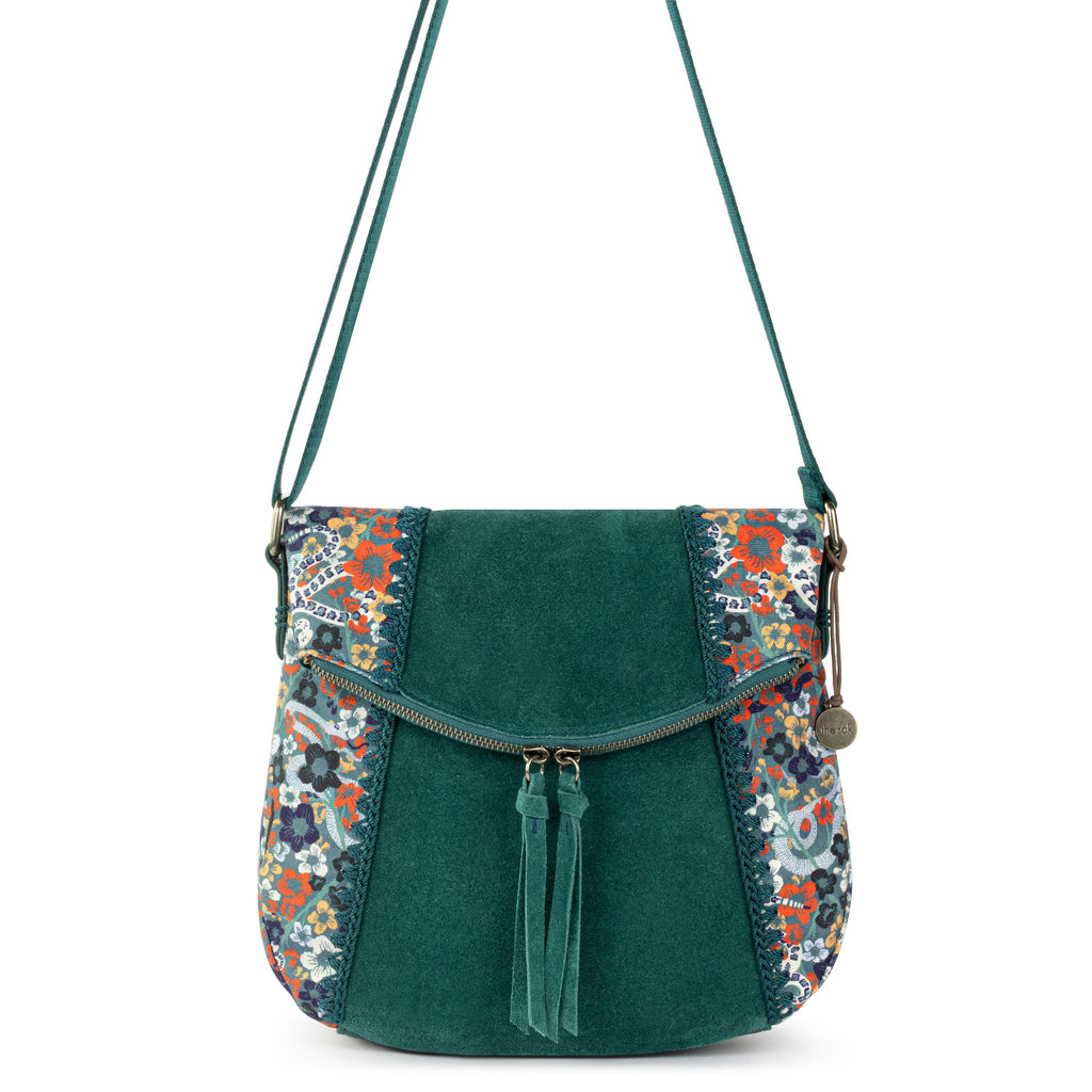 The Sak Silverlake Flap Crossbody - Leather - Emerald Mojave Garden