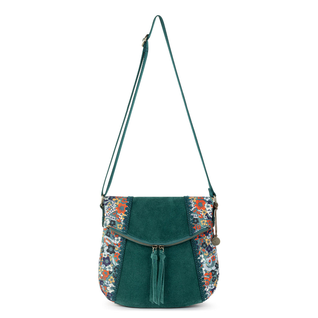 The Sak Silverlake Flap Crossbody - Leather - Emerald Mojave Garden
