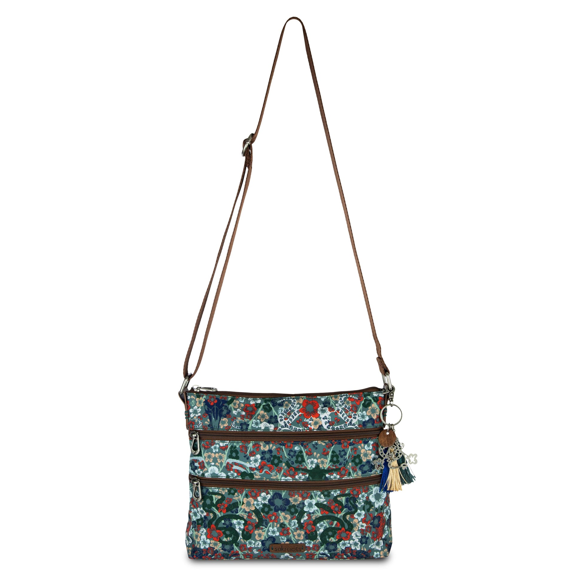 Sakroots Basic Crossbody EcoTwill - |Emerald Mojave Garden|