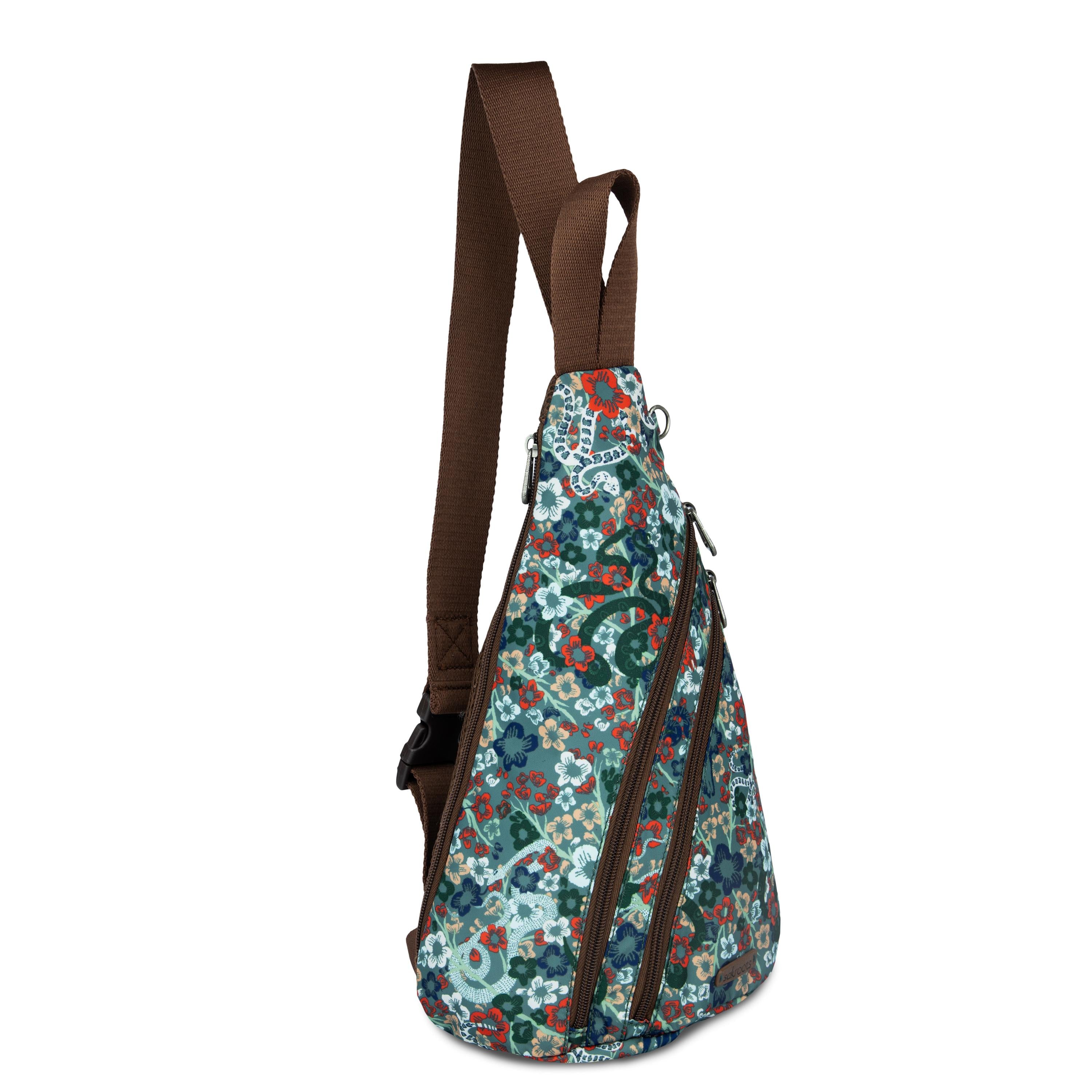 Sakroots On The Go Sling Backpack - EcoTwill - Emerald Mojave Garden