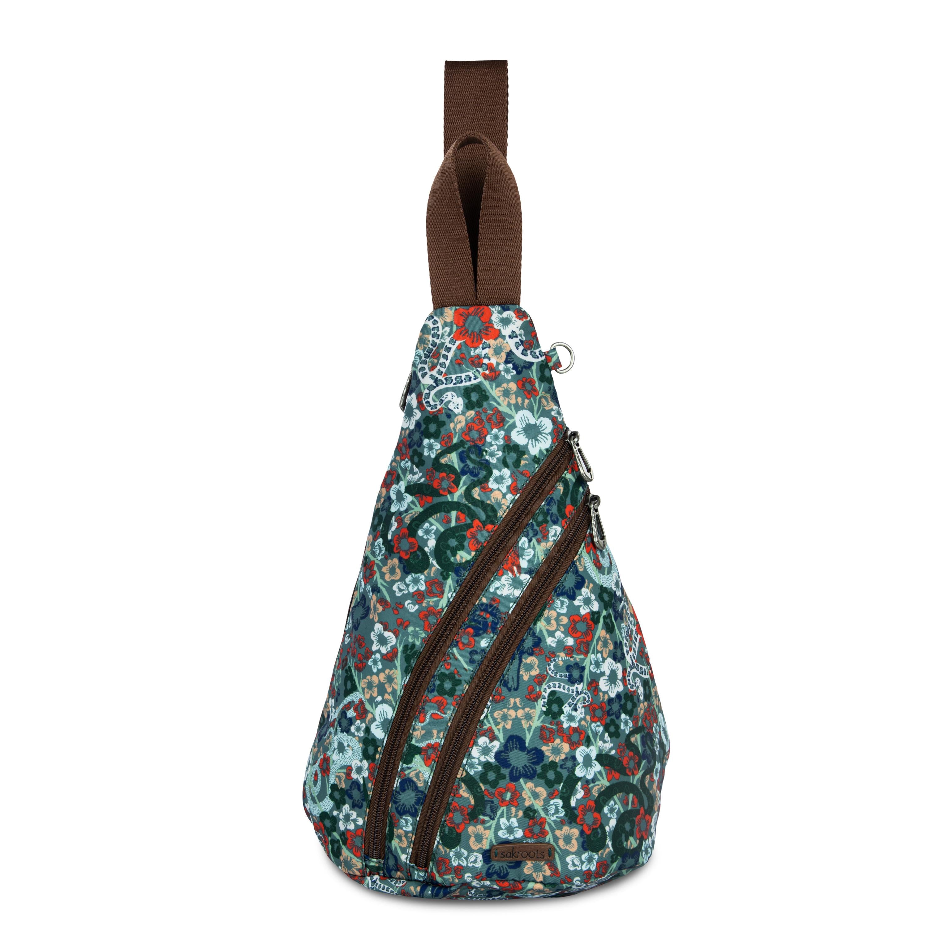 Sakroots On The Go Sling Backpack - EcoTwill - Emerald Mojave Garden