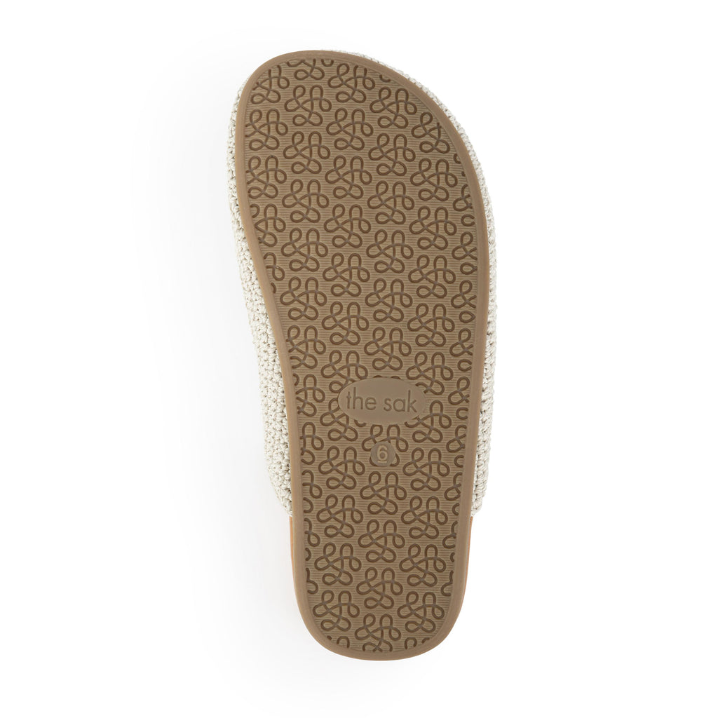 The Sak Bolinas Clog - Hand Crochet - Ecru Rosewood Heart
