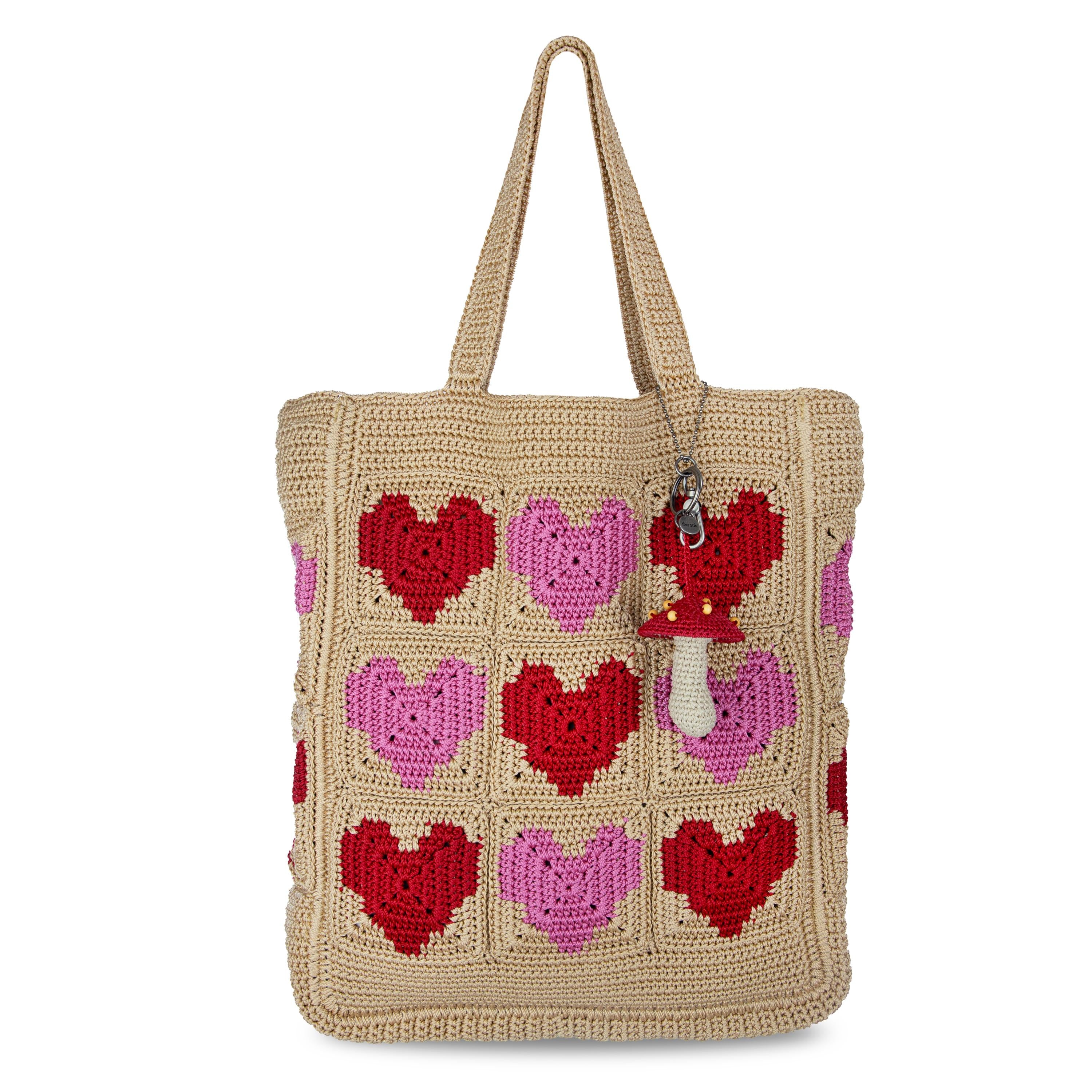 The Sak Lanie Market Tote - Hand Crochet - Bamboo Heart