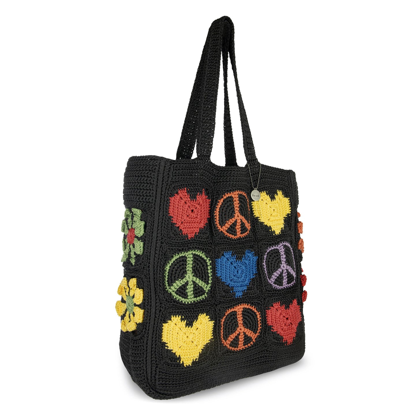 The Sak Lanie Market Tote Crochet - |Black Peace And Love|
