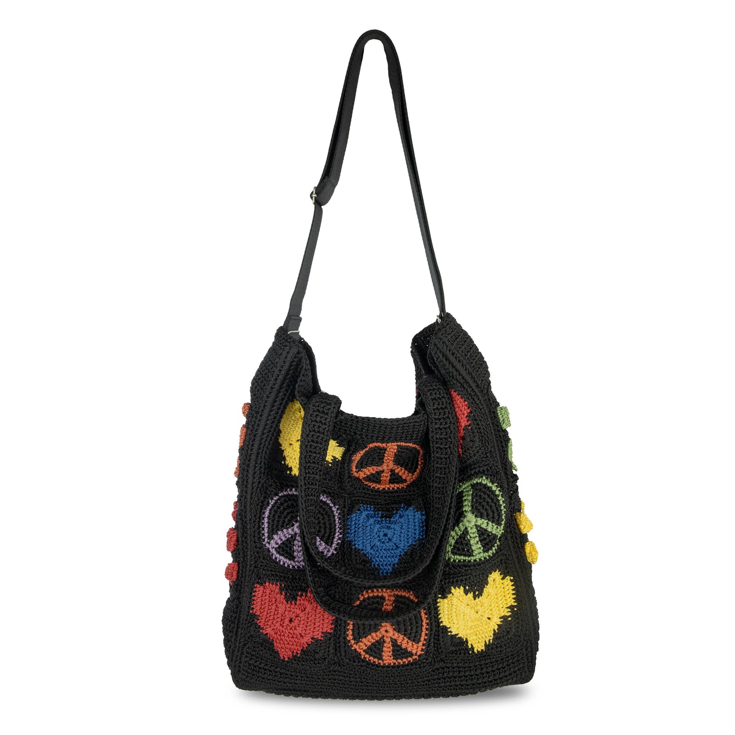 The Sak Lanie Market Tote Crochet - |Black Peace And Love|