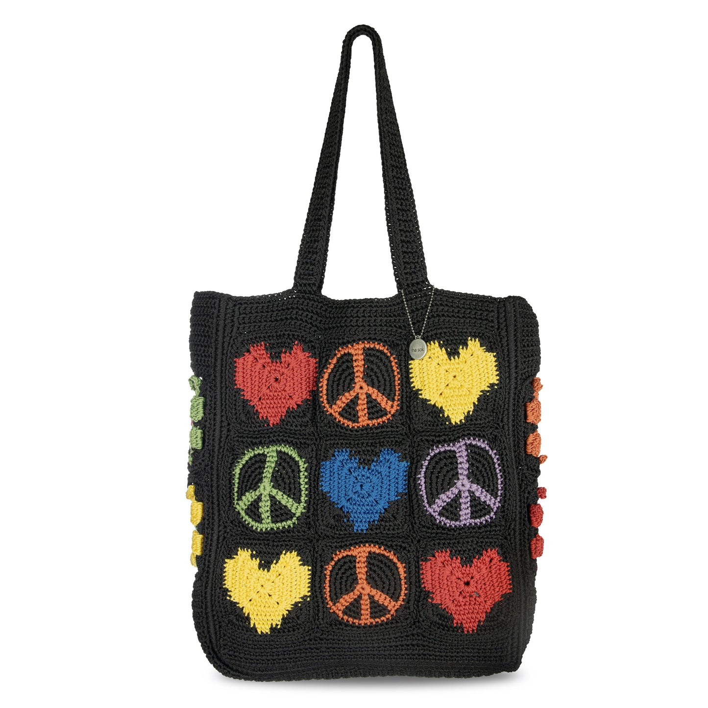 The Sak Lanie Market Tote Crochet - |Black Peace And Love|