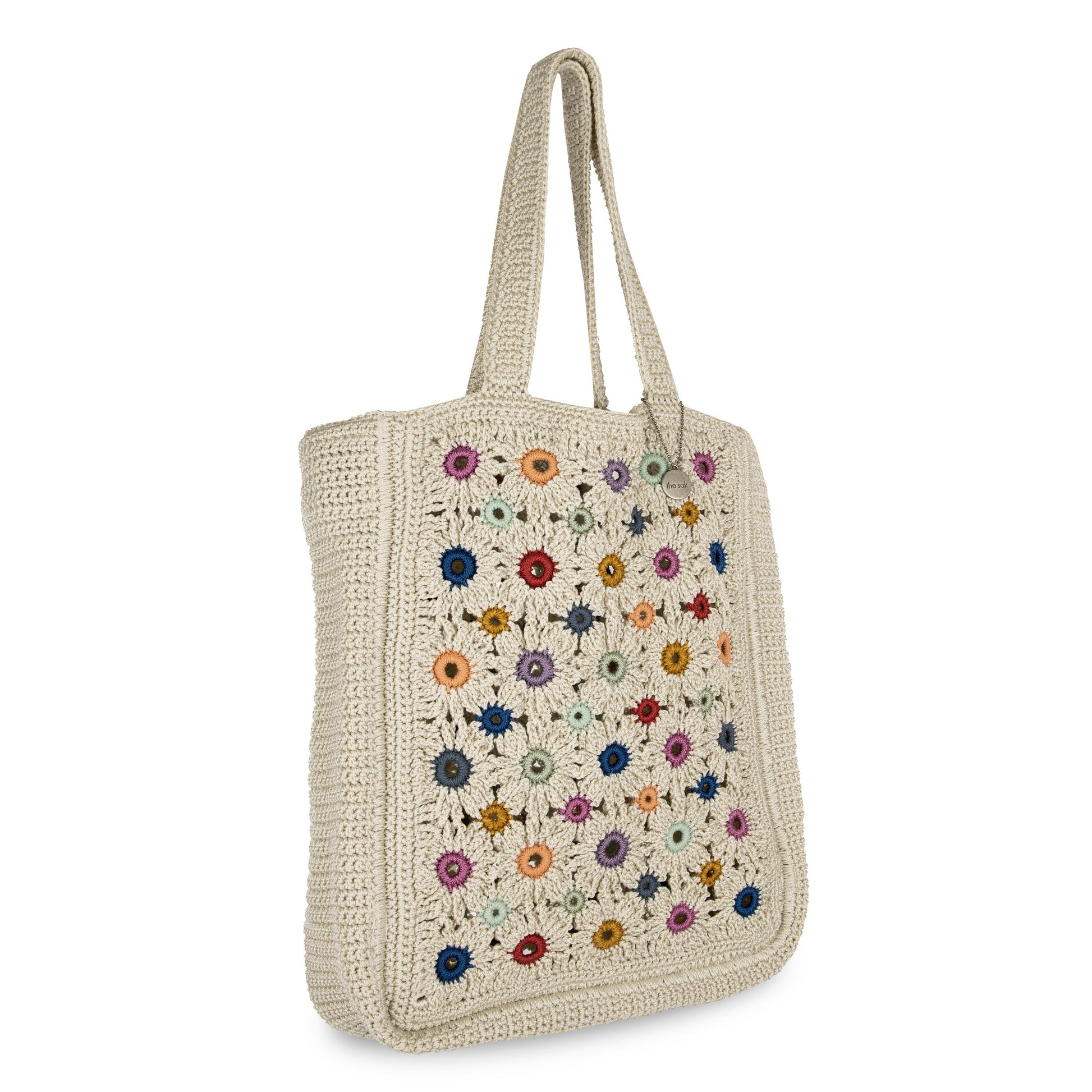The Sak Lanie Market Tote Crochet - |Natural Multi Flowers|
