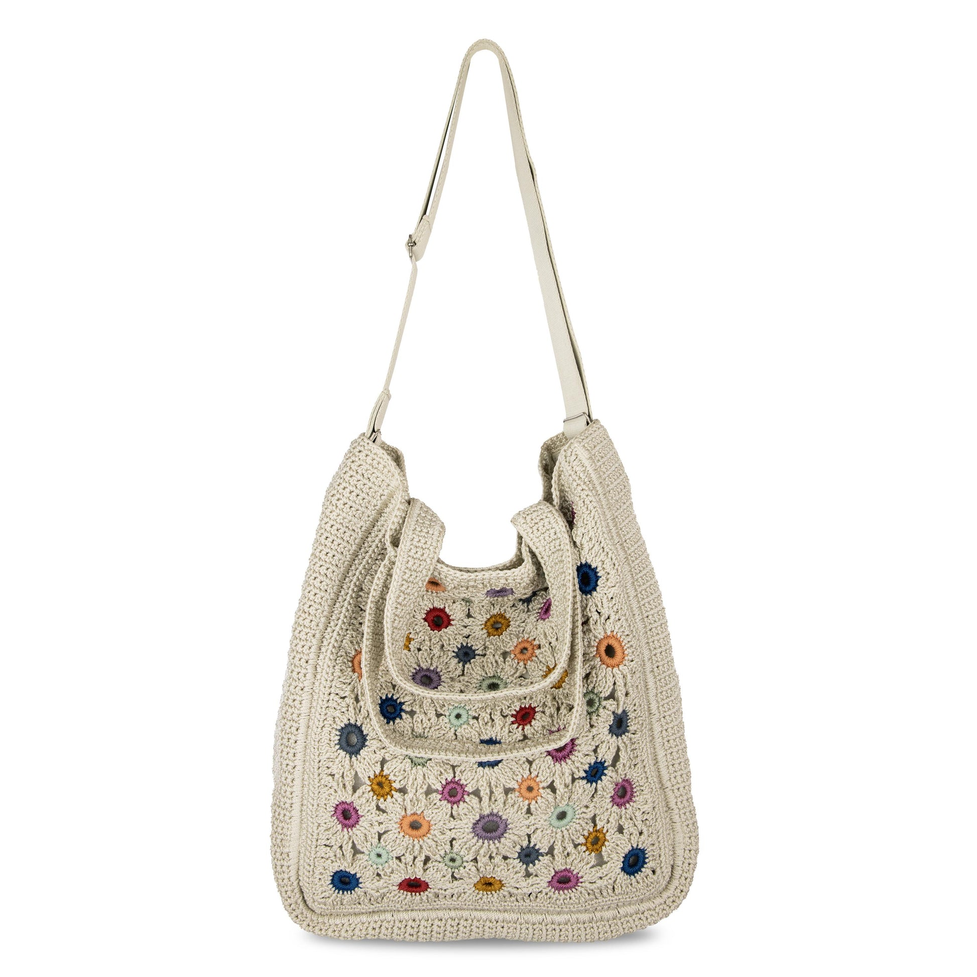 The Sak Lanie Market Tote Crochet - |Natural Multi Flowers|