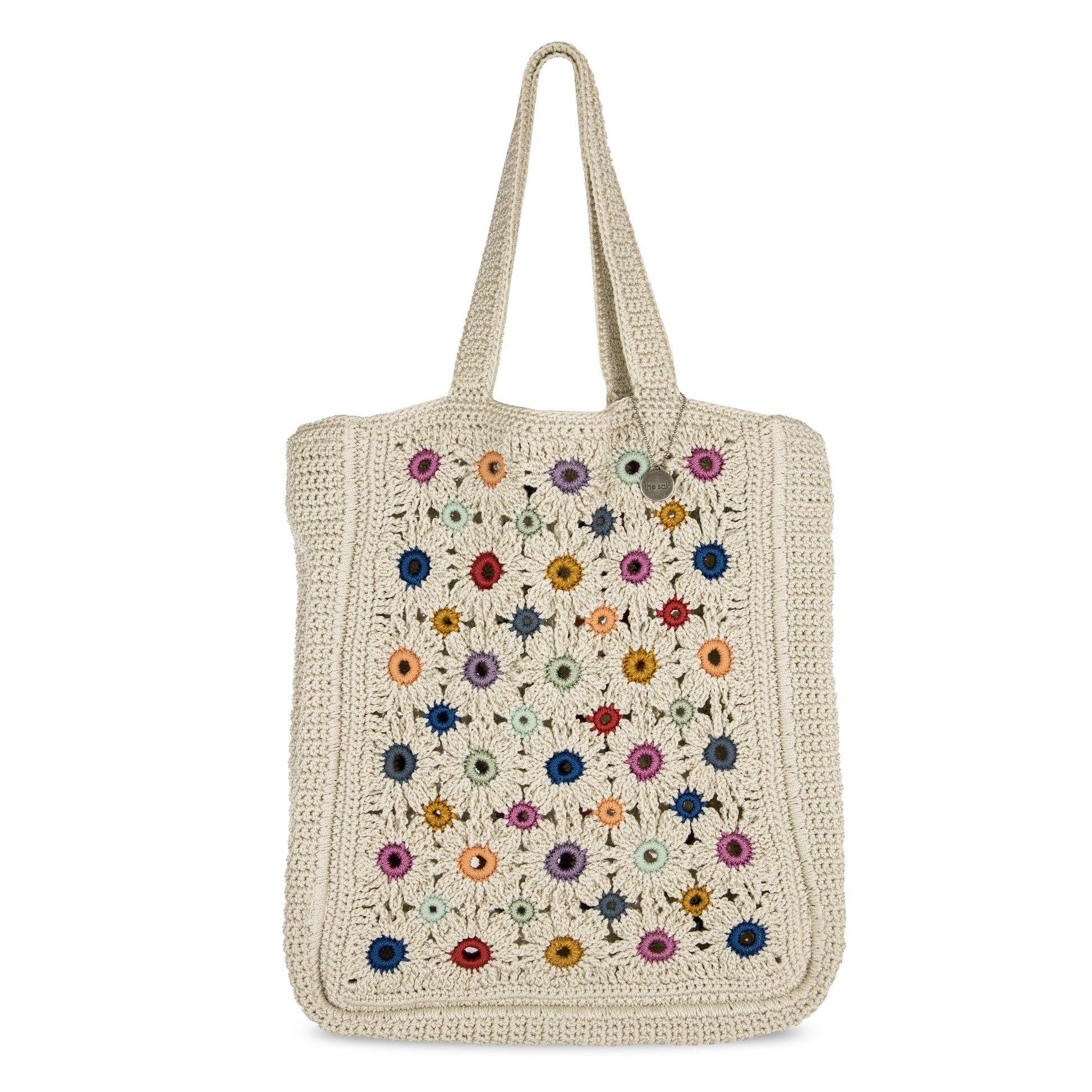 The Sak Lanie Market Tote Crochet - |Natural Multi Flowers|