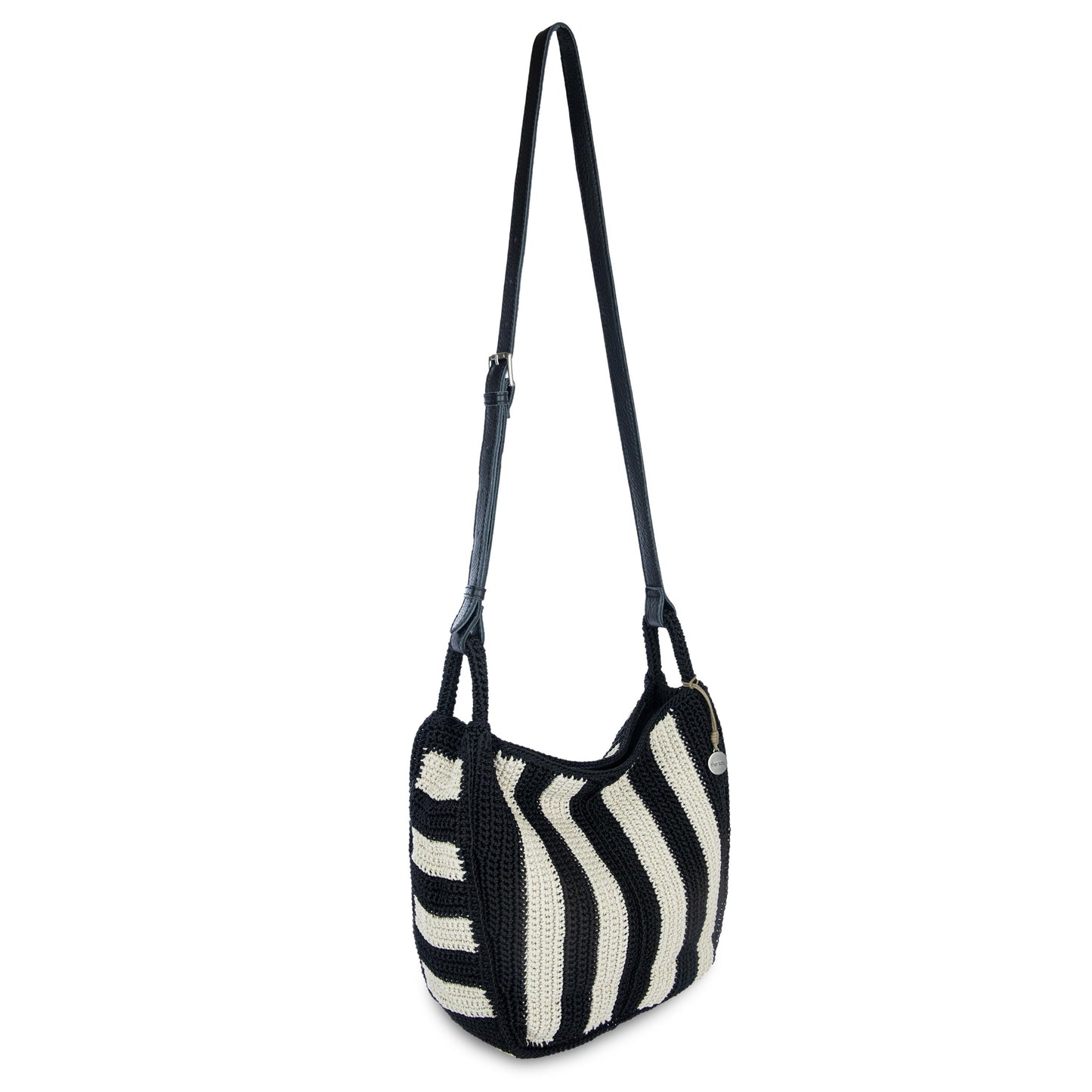 The Sak Los Feliz Slouchy Crossbody Crochet - |Black Stripe|