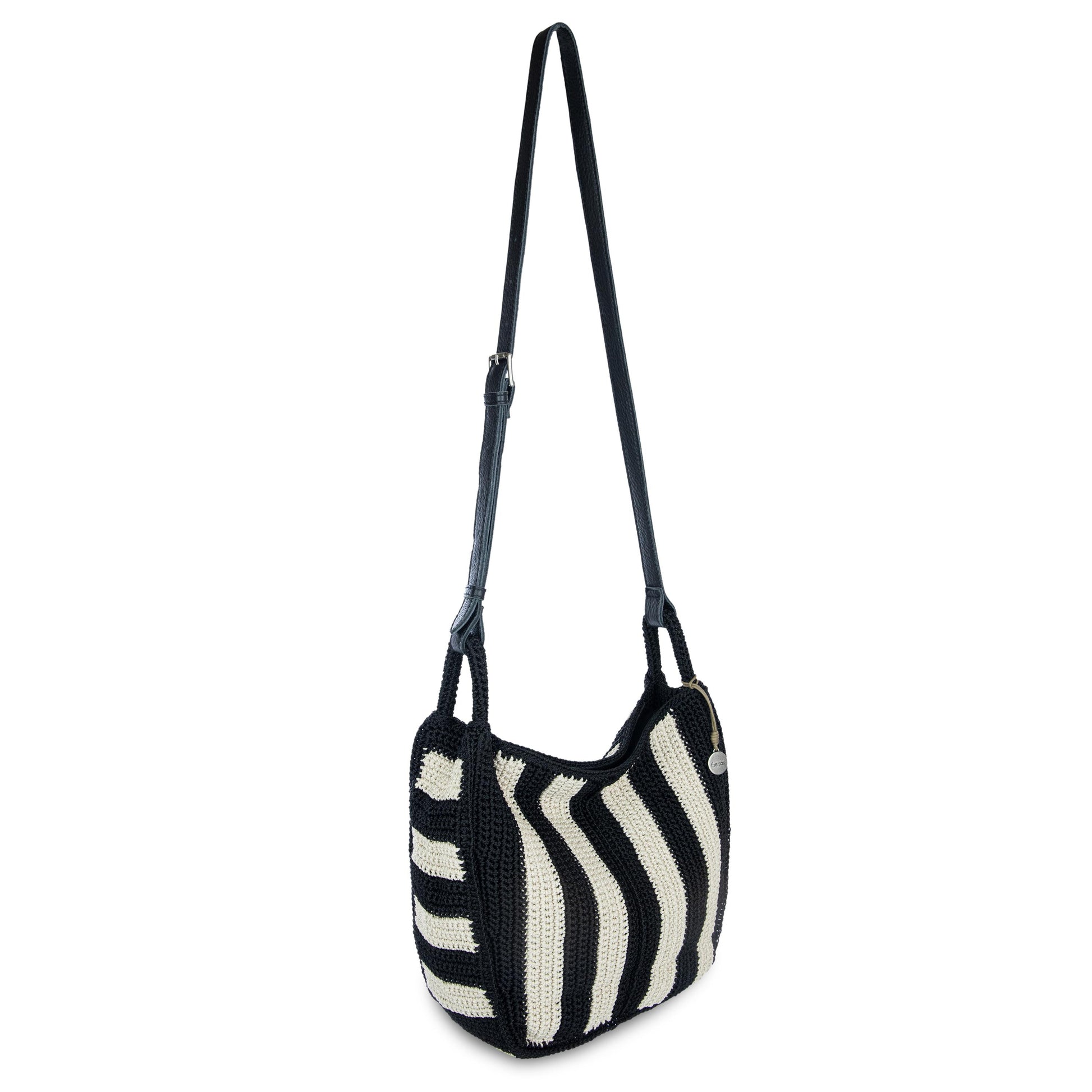 The Sak Los Feliz Slouchy Crossbody Crochet - |Black Stripe|
