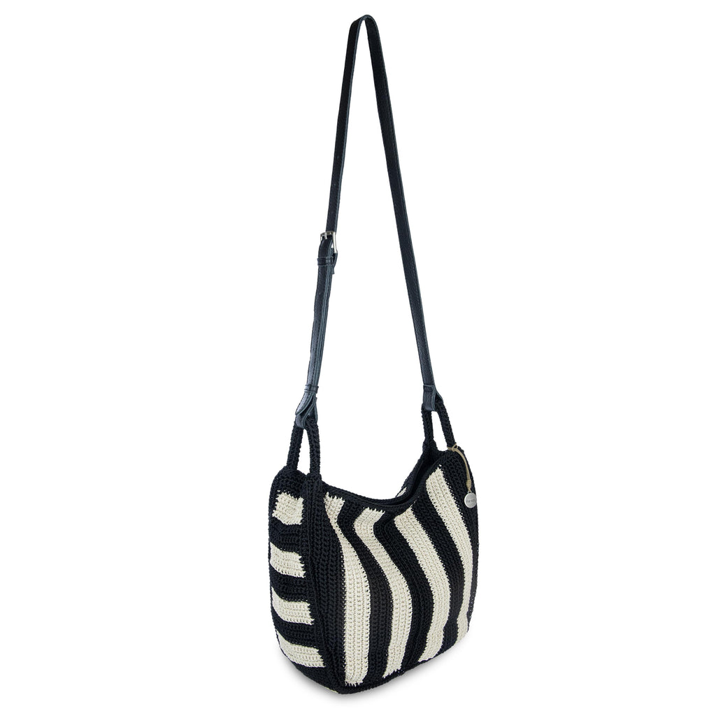 The Sak Los Feliz Crossbody - Hand Crochet - Black Stripe