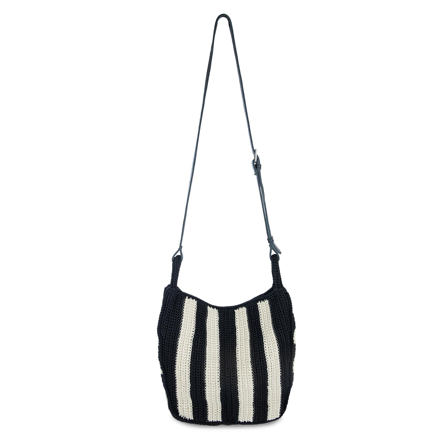 The Sak Los Feliz Slouchy Crossbody Crochet - |Black Stripe|