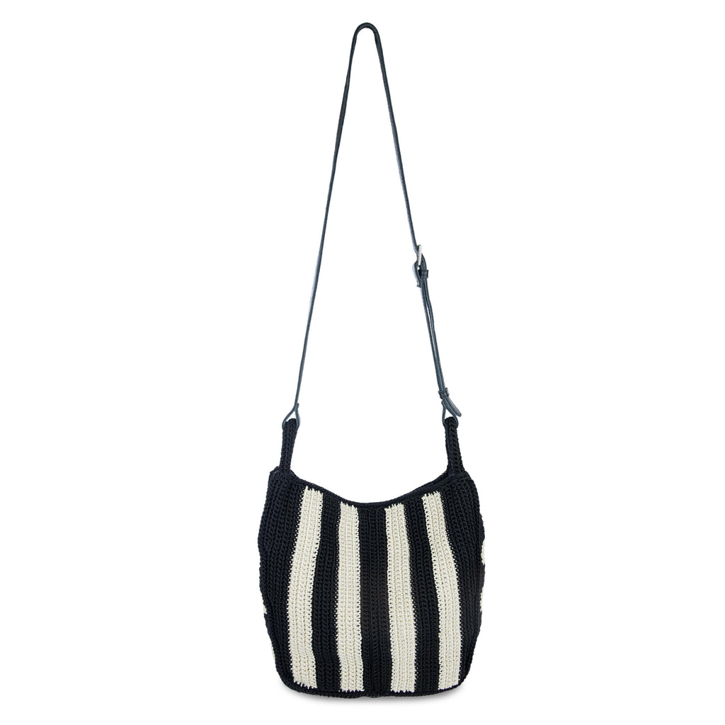 The Sak Los Feliz Crossbody - Hand Crochet - Black Stripe