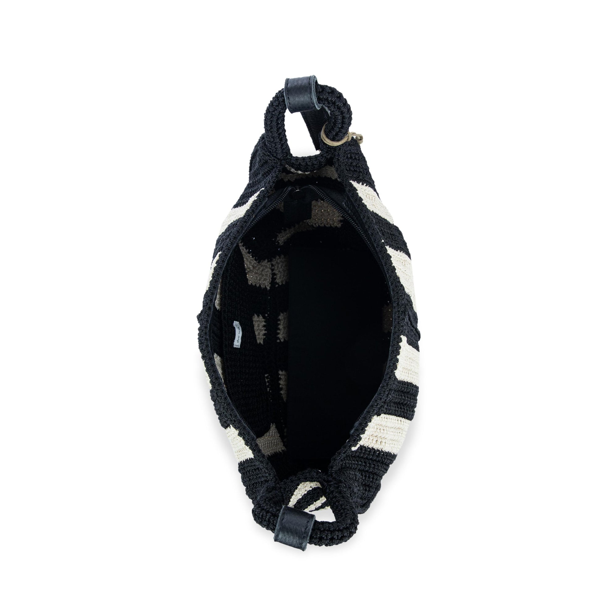 The Sak Los Feliz Slouchy Crossbody Crochet - |Black Stripe|