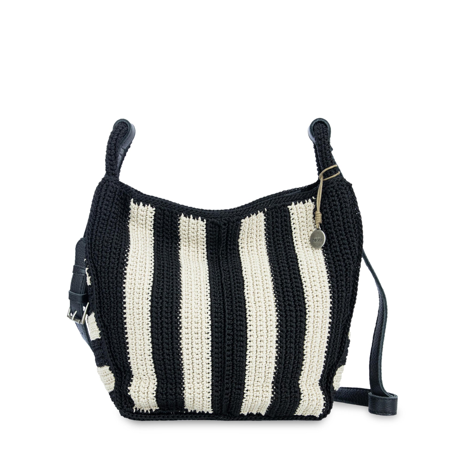The Sak Los Feliz Slouchy Crossbody Crochet - |Black Stripe|