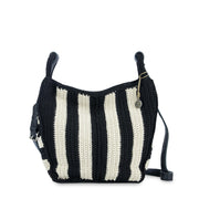 Los Feliz Crossbody - Hand Crochet - Black Stripe