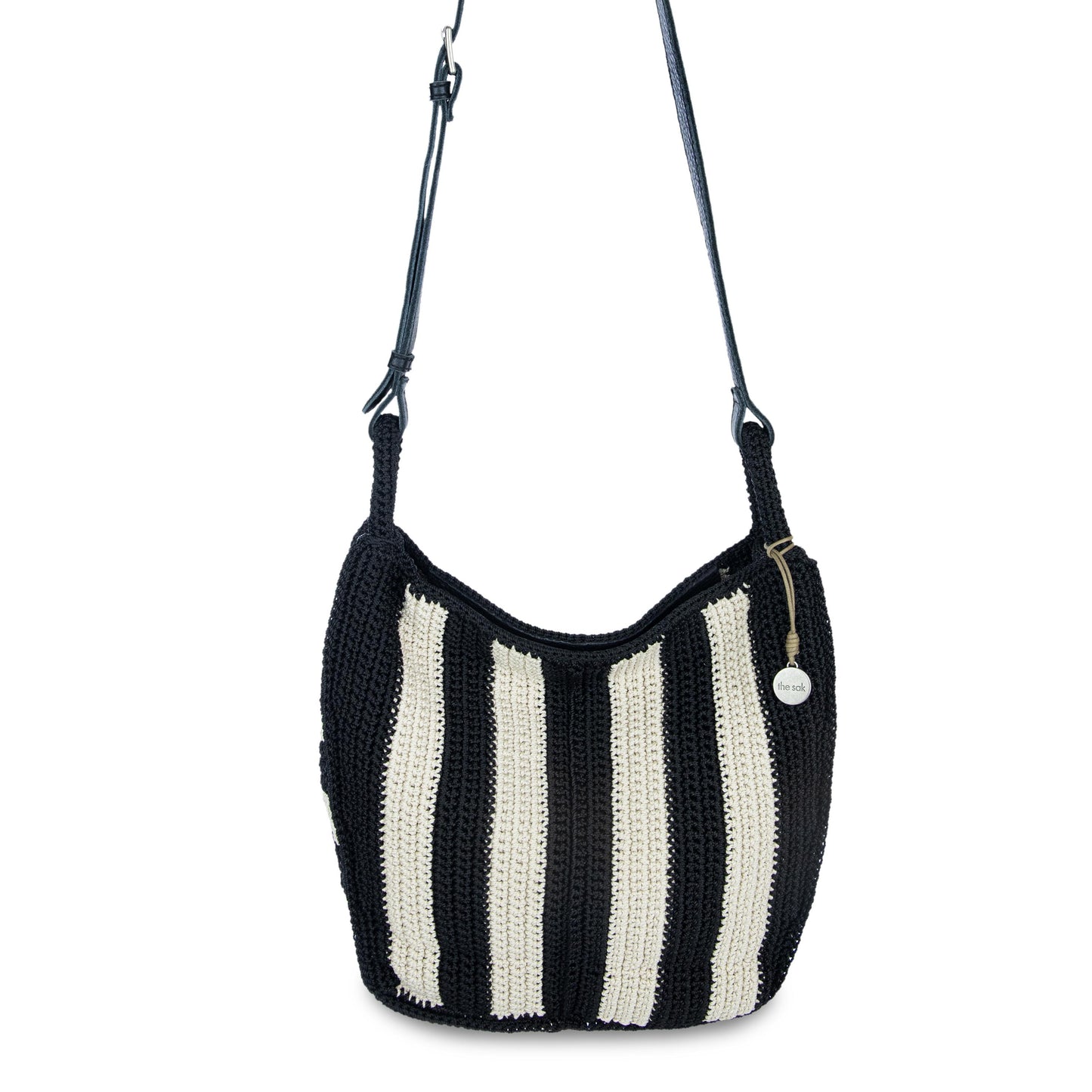 The Sak Los Feliz Slouchy Crossbody Crochet - |Black Stripe|