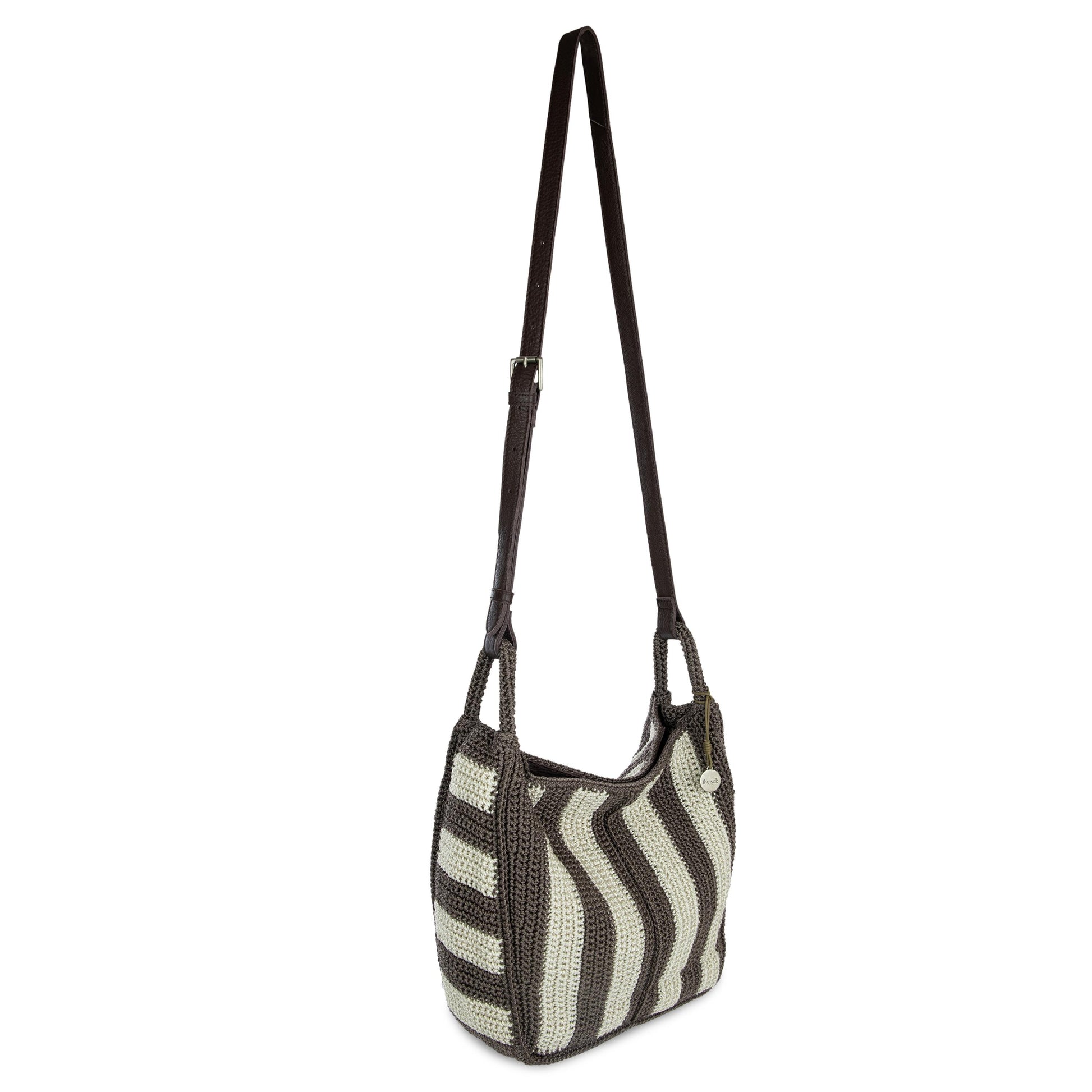 The Sak Los Feliz Slouchy Crossbody Crochet - |Mushroom Stripe|