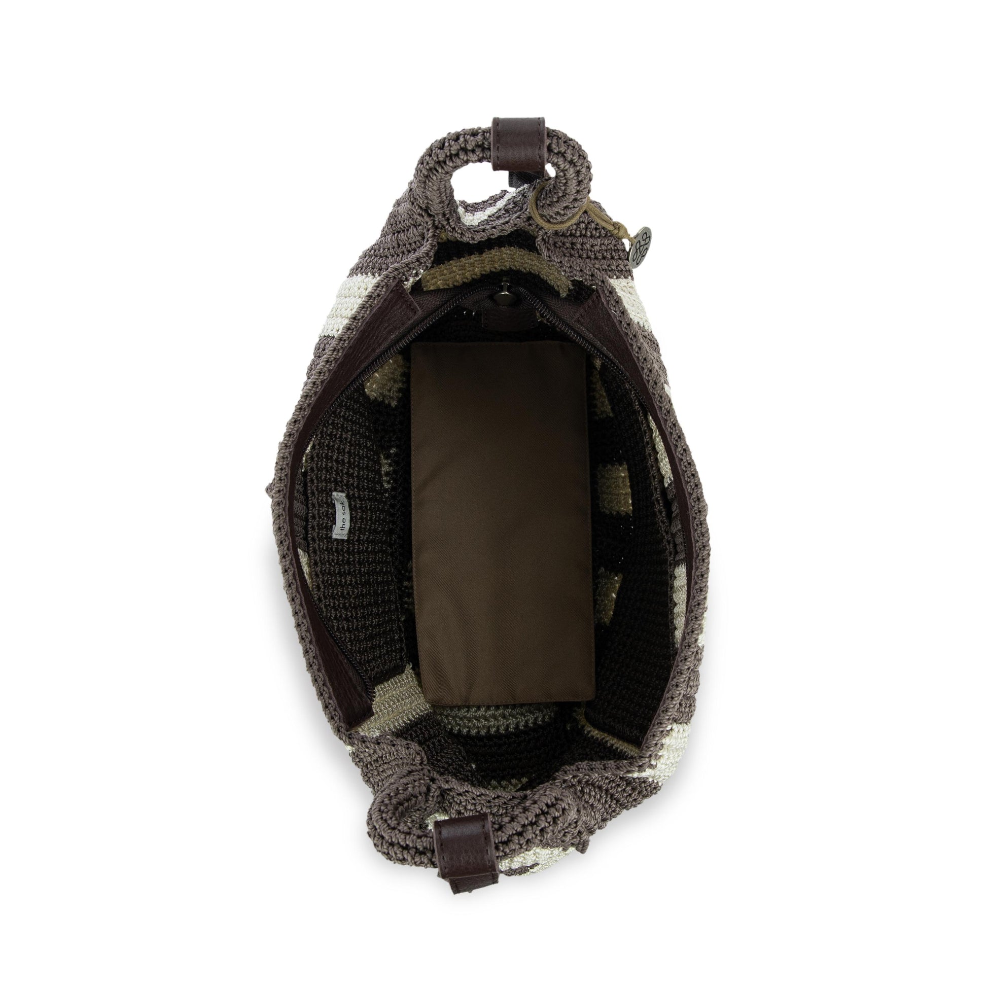 The Sak Los Feliz Slouchy Crossbody Crochet - |Mushroom Stripe|