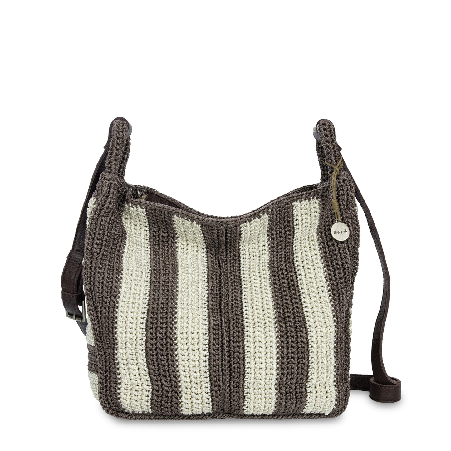 The Sak Los Feliz Slouchy Crossbody Crochet - |Mushroom Stripe|