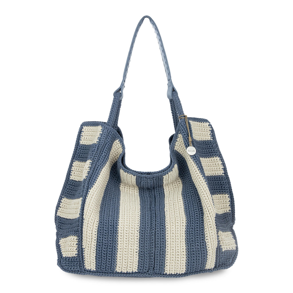 The Sak Los Feliz Large Tote - Hand Crochet - Maritime Stripe