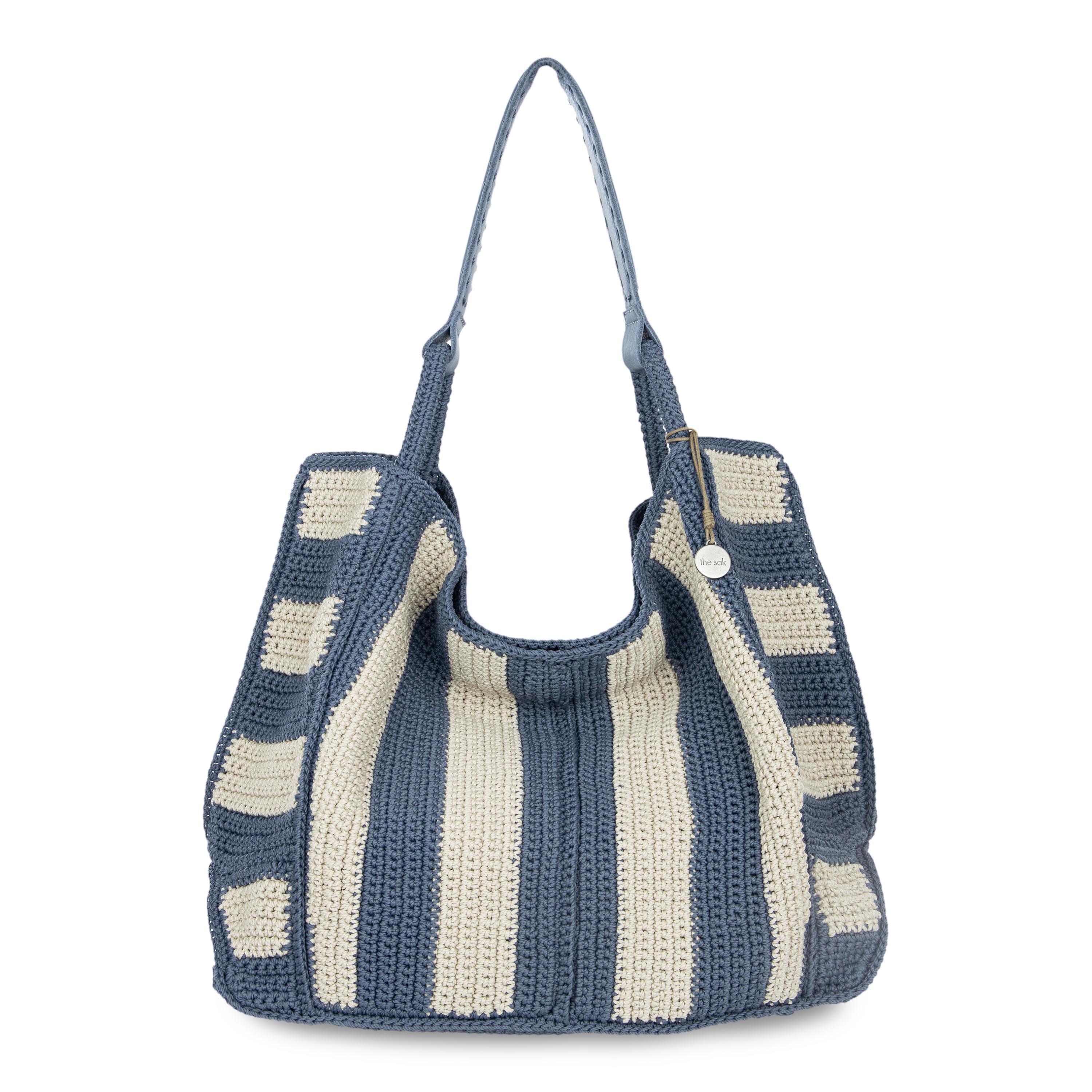The Sak Los Feliz Large Tote - Hand Crochet - Maritime Stripe