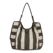 Los Feliz Large Tote - Hand Crochet - Mushroom Stripe