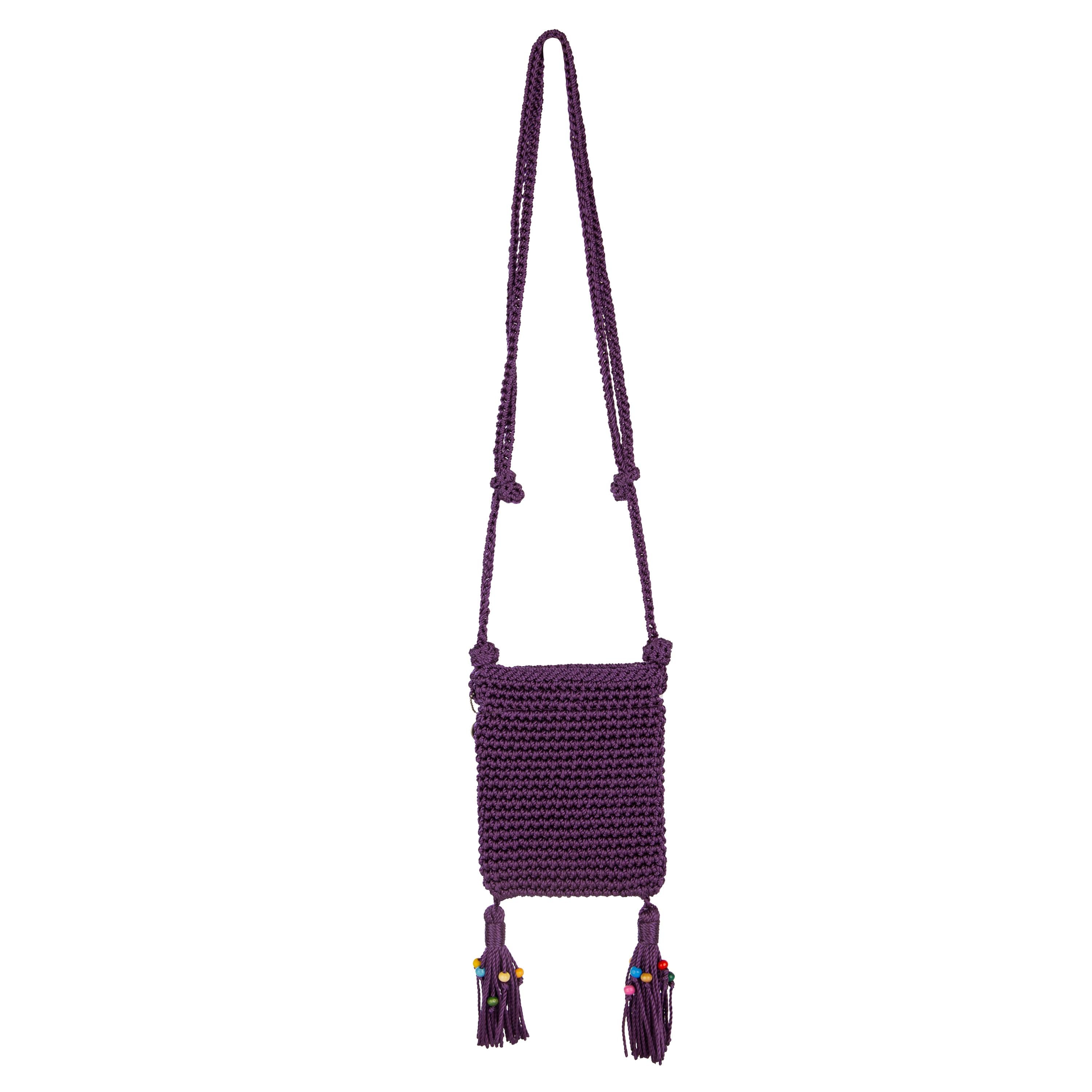 The Sak Demi Micro Bag - Hand Crochet - Aubergine XO