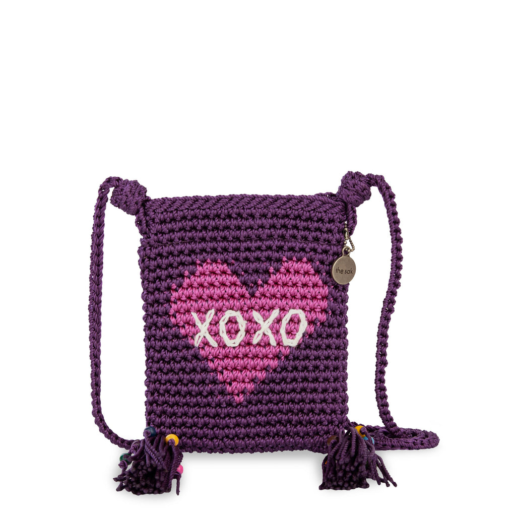 The Sak Demi Micro Bag - Hand Crochet - Aubergine XO