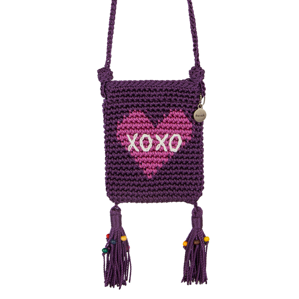 The Sak Demi Micro Bag - Hand Crochet - Aubergine XO