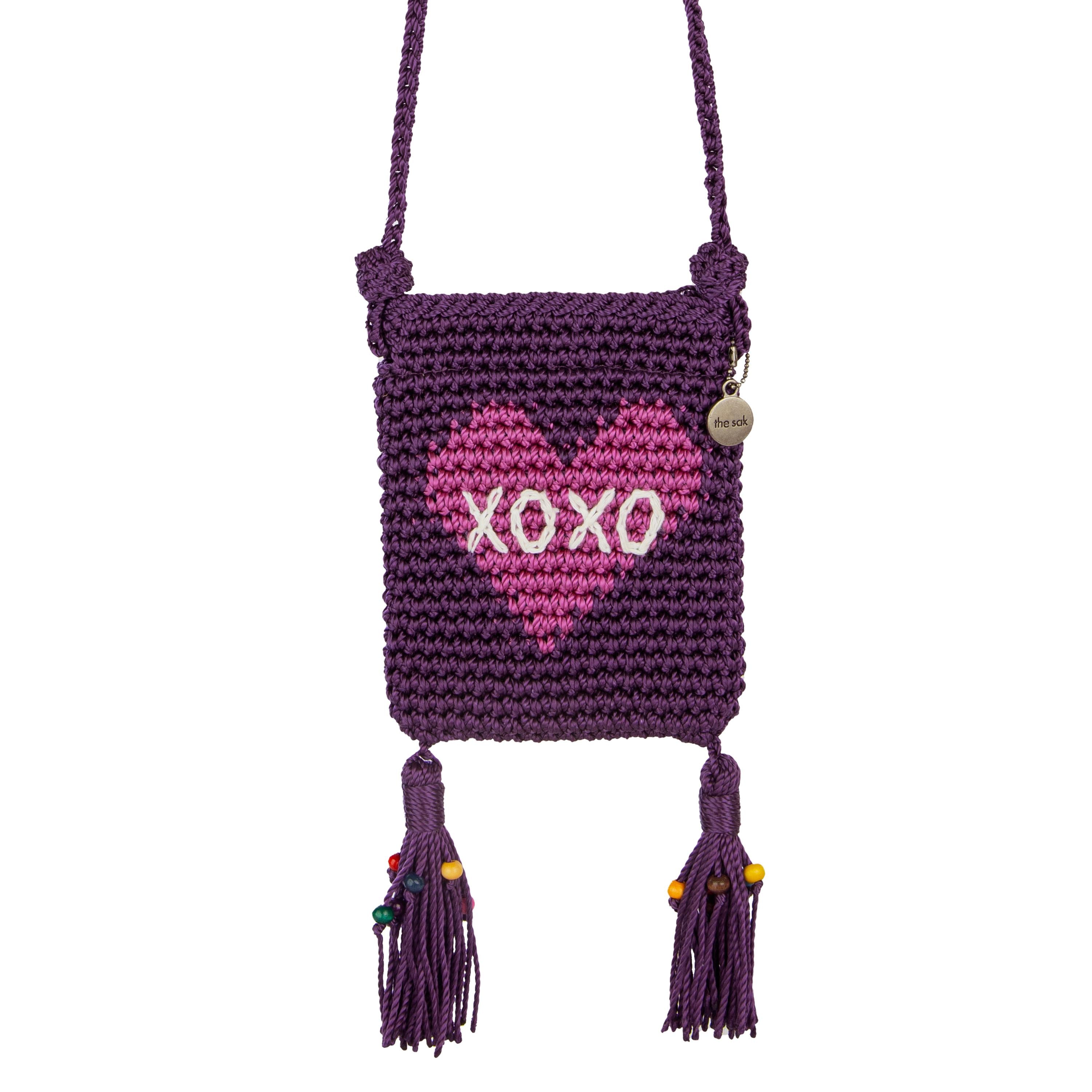 The Sak Demi Micro Bag - Hand Crochet - Aubergine XO